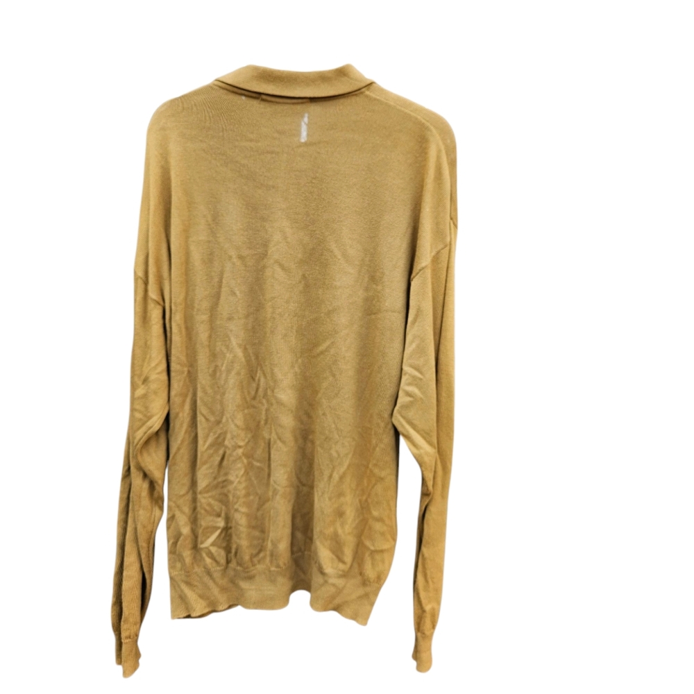 R&R Casuals  Mustard Yellow Polo Sweater Mens Size M - Picture 13 of 14